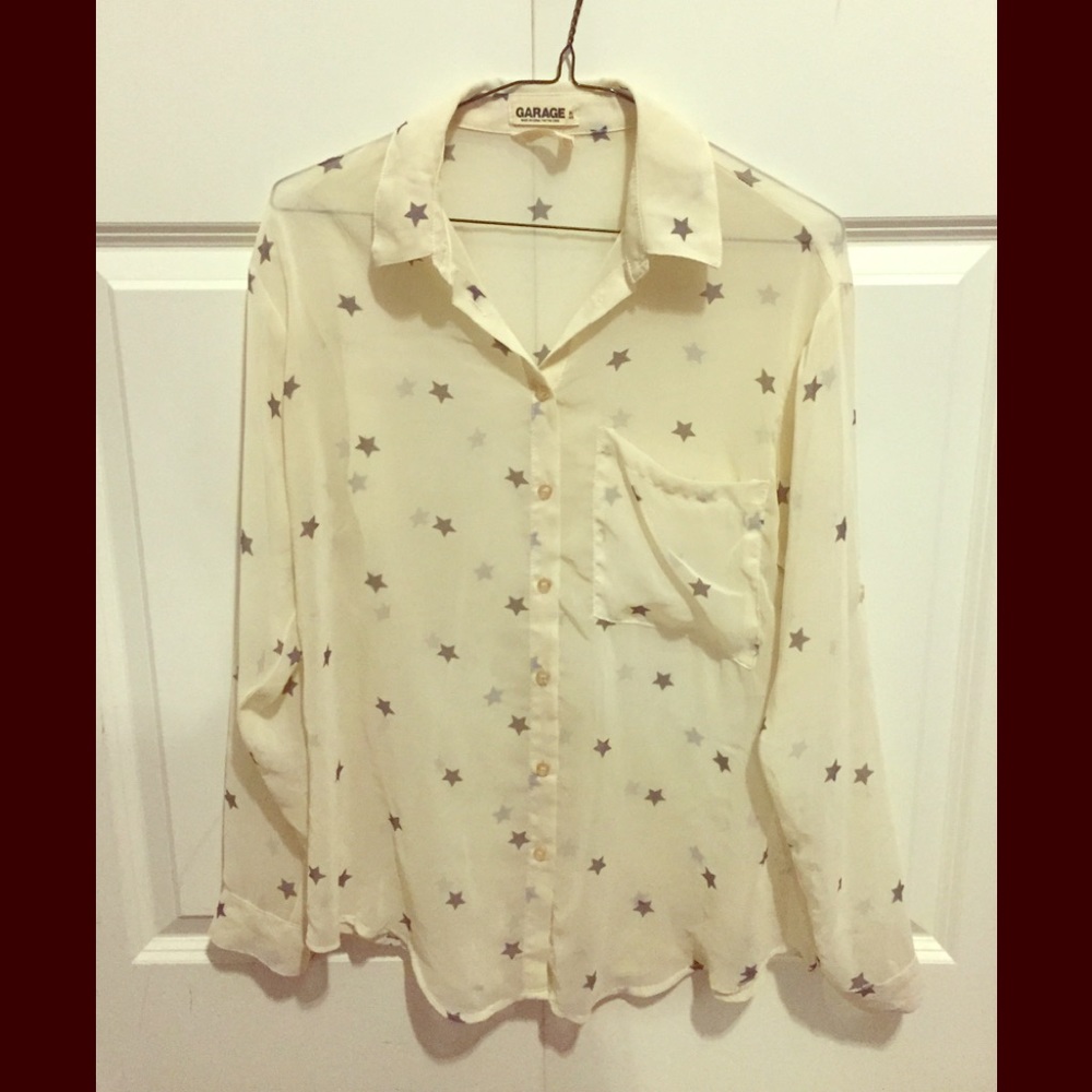 4/$30 Sheer star print blouse